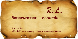 Rosenwasser Leonarda névjegykártya